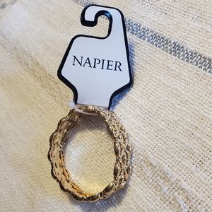 Napier gold tone stretch WEAVES bracelet